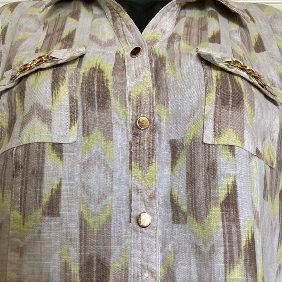 J M Collection Petite Linen Blouse Size 6P - Picture 6 of 12